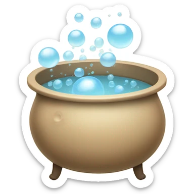 Beige cauldron with bubbles  sticker