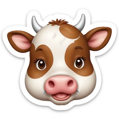  Cute cow blowing kiss sticker