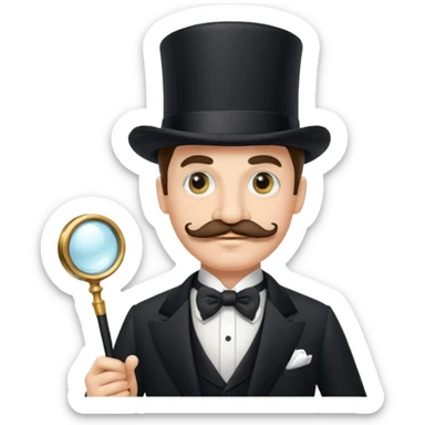 A gentleman of the high society with a moustach, a monocle, an elegant hat being super elitist sticker