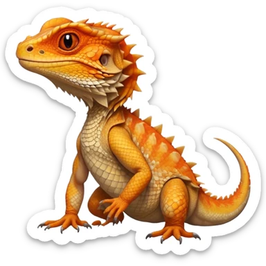 A hyper-realistic bearded dragon (full body) sticker