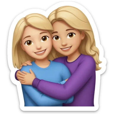 Girls hugging sticker