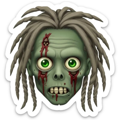 create zombie with dreadlocks sticker