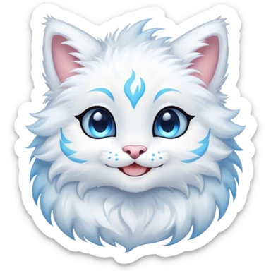 Kawaii bright fantasy ethereal anthro feline fursona animal creature sticker