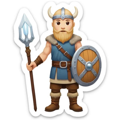 Viking norwegian without beard in full height  sticker