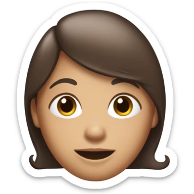 Girl with brown hair as an eggplant  sticker