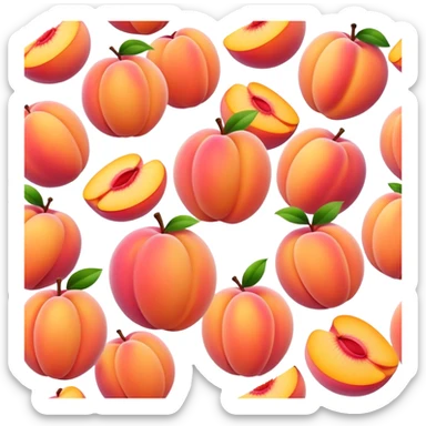 peach fruit with exaggerated curves, playful and juicy sticker