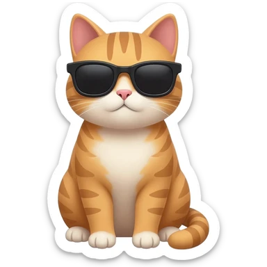 Cat wearing sunglasses sticker
