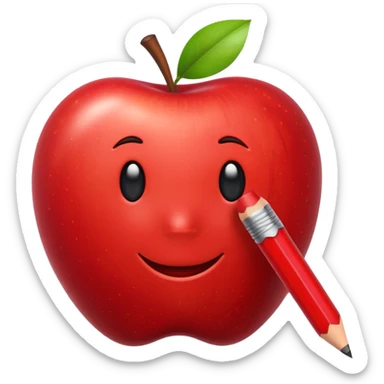 Apple white pencil emoticon sticker
