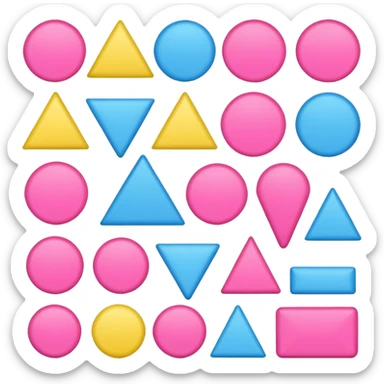 A collection of pink and blue and yellow shapes sticker