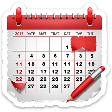 calendar crossed out sticker