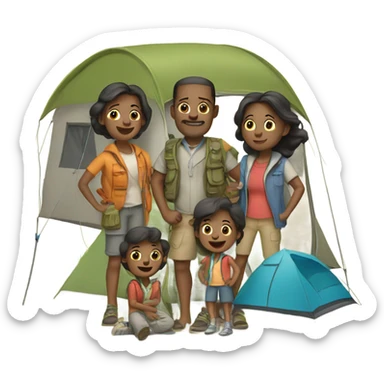 Family of 8 camping sticker