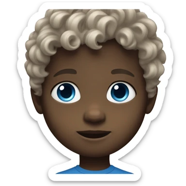 Toddler boy with wavy hair and blue eyes sticker