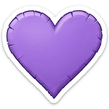 Hand-drawn paper with a purple heart outline sticker