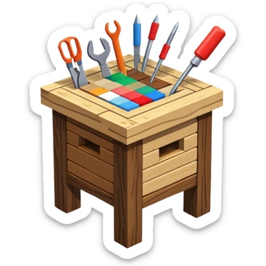 crafting table with tools like a minecraft style cube crafting table 100% like a minecraft table crafting sticker