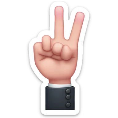 Make the pinkie, index, and middle finger sticking up and the rest of the fingers down sticker