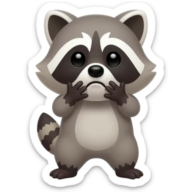 Cute Racoon gets choked by hands at the neck sticker