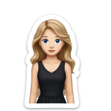 pretty female with long wavy brown hair with blonde highlights and blue eyes standing in front of a historical landmark in Germany  sticker