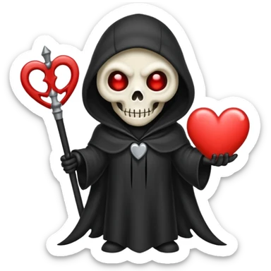 cute reaper with heart eyes sticker