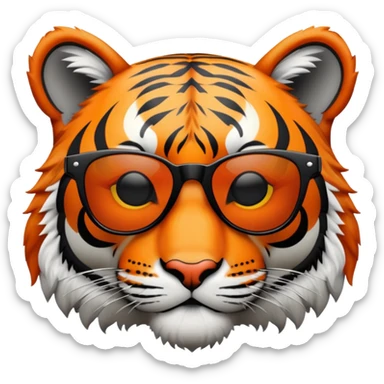 tiger head with dark lens sunglasses sticker