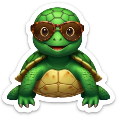 A turtle wearing sunglasses sticker