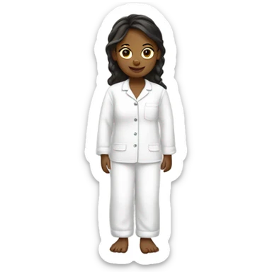 girl in white pajama  sticker