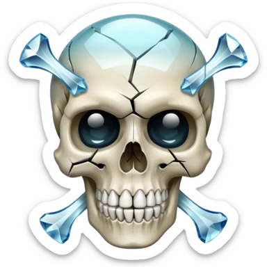 make the bow be holding the skull together make the skull see threw crystal sticker