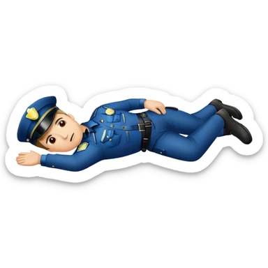 one police officer laying dead on the ground sticker