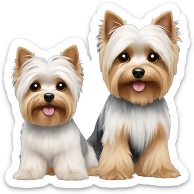 yorkie with 2 bichons sticker