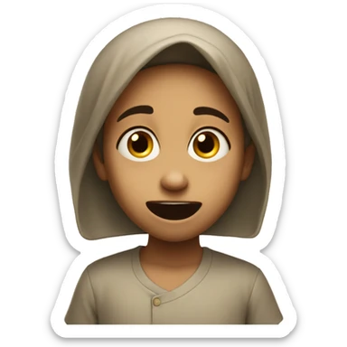 Hebrew child saying “gyat” and looking surprised sticker