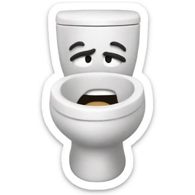 Toliet with mans head poking out sticker