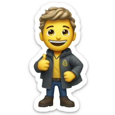 Fallout thumbs up guy wearing a raincoat sticker