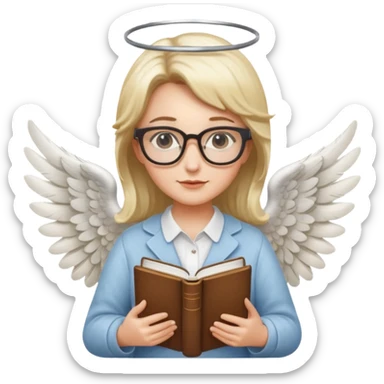 Librarian female angel sticker