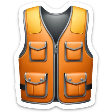 bullet proof vest icon in a rounded edge white border sticker