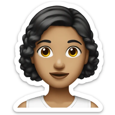 painter woman black hair sticker