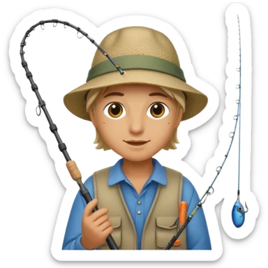 Someone fishing. sticker