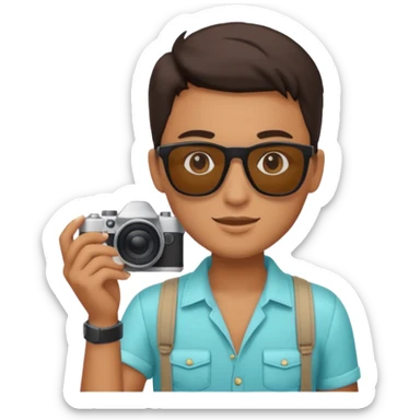 fotographer with summer clothes and sun glasses sticker