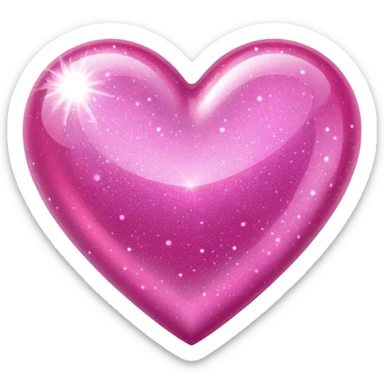 glitter pink heart sticker