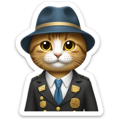 un chat avec une tenue US sticker