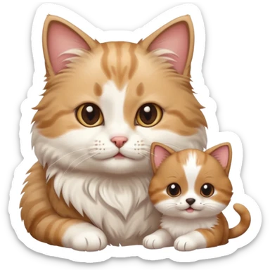 Cute cat playing with puppy sticker