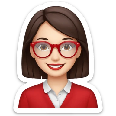 Brunette in red  glassespianista sticker