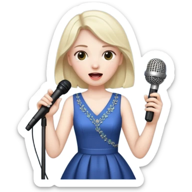 joker with dress, microphone, singing sticker