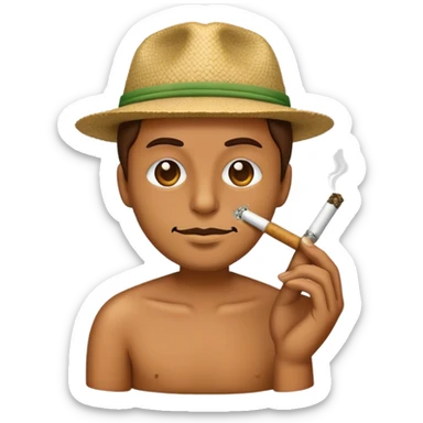 Emoji smoking a hemp joint  sticker