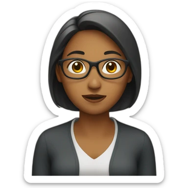 A woman learning sticker