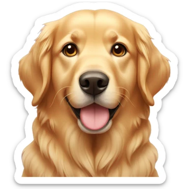A golden retriever with heart eyes sticker