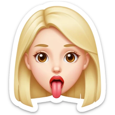 Girl with her tongue out sticker