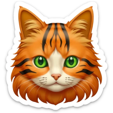 Tabby cat long hair sticker