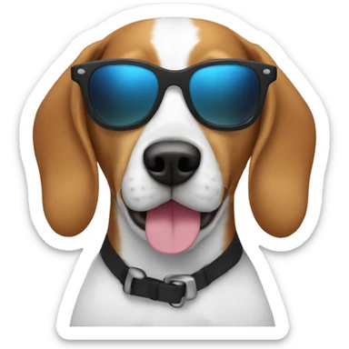 beagle with sunglasses  sticker