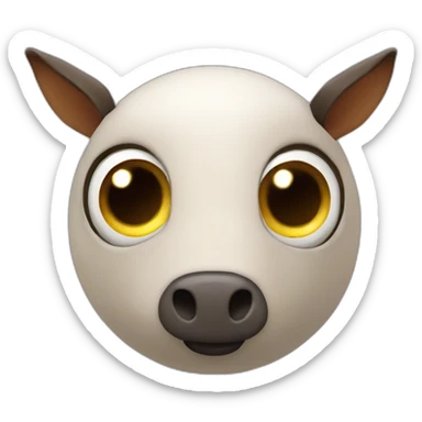 3d sphere with a cartoon Mule skin texture with big childish eyes sticker