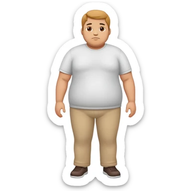 full body overweight male figure standing sticker