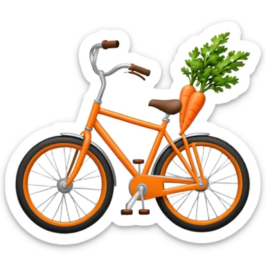 bicycle with 1 wheel and carrot instead of a steering wheel sticker